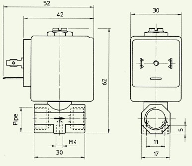 21T2BV22-F铜电磁阀 意大利ODE电磁阀外形图